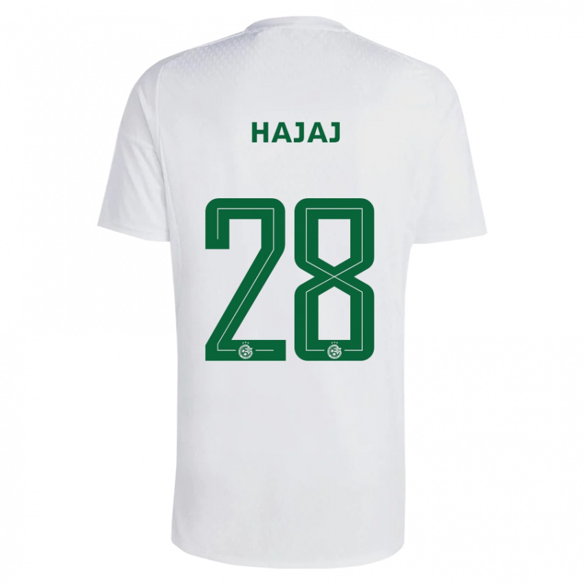 Bambino Maglia Ilay Hajaj #28 Verde Blu Kit Gara Away 2023/24 Maglietta
