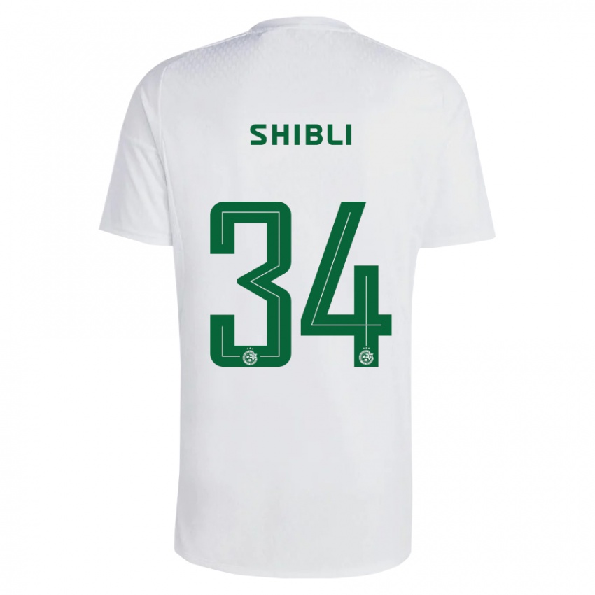 Bambino Maglia Hamza Shibli #34 Verde Blu Kit Gara Away 2023/24 Maglietta