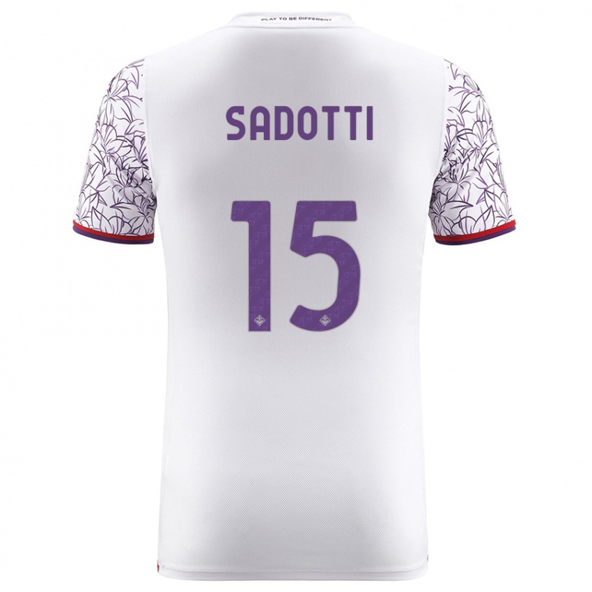 Bambino Maglia Edoardo Sadotti #15 Bianco Kit Gara Away 2023/24 Maglietta