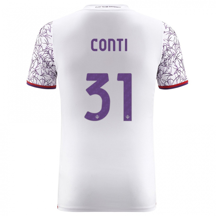 Bambino Maglia Gabriele Conti #31 Bianco Kit Gara Away 2023/24 Maglietta
