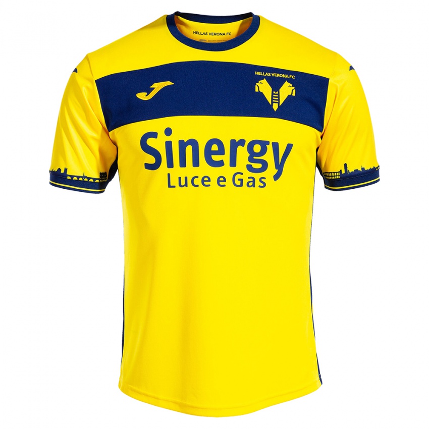 Bambino Maglia Matteo Spagnolli #0 Giallo Kit Gara Away 2023/24 Maglietta