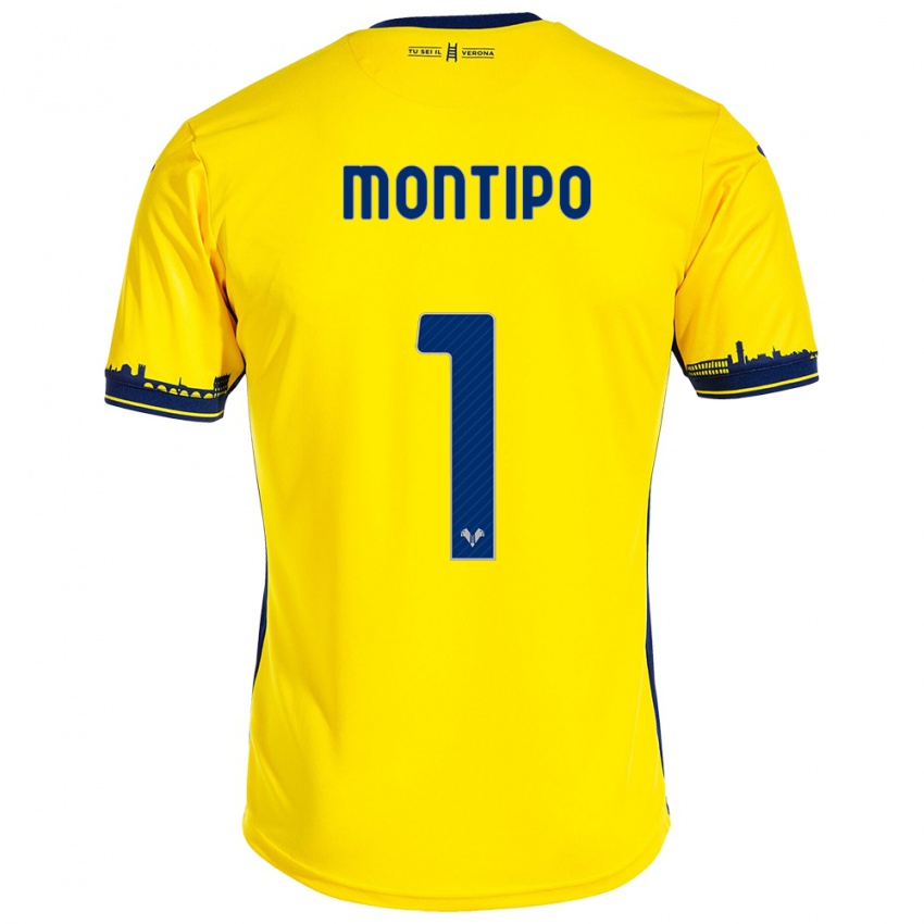 Bambino Maglia Lorenzo Montipò #1 Giallo Kit Gara Away 2023/24 Maglietta