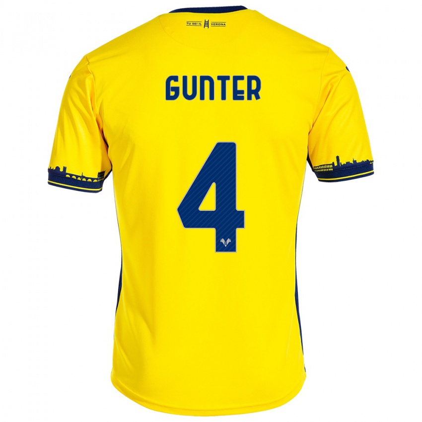 Bambino Maglia Koray Günter #4 Giallo Kit Gara Away 2023/24 Maglietta