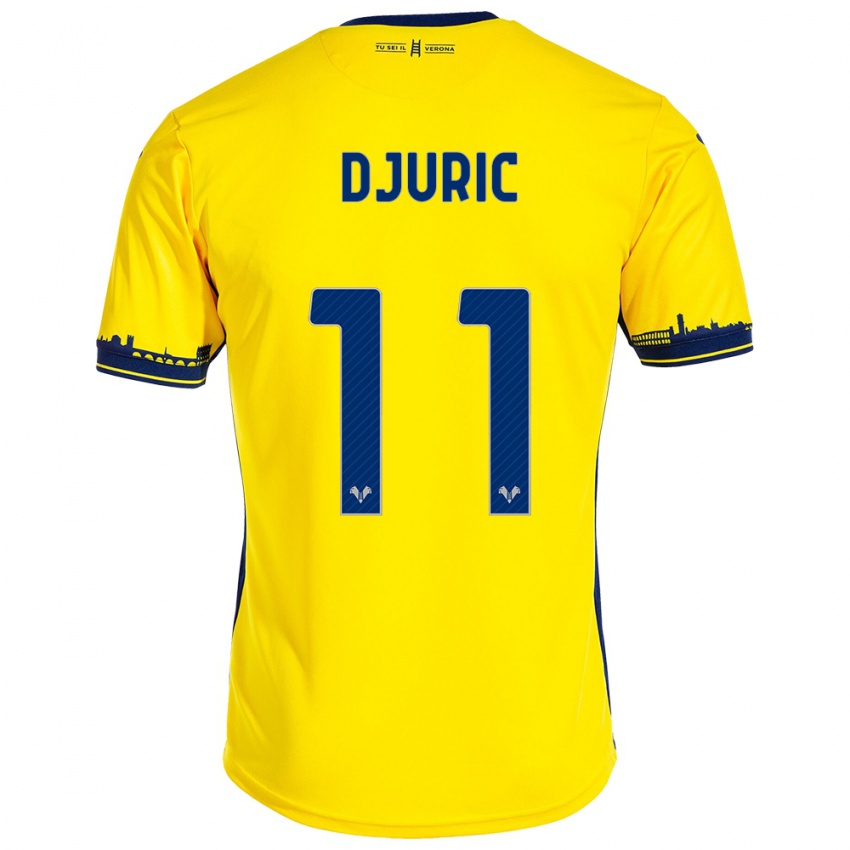 Bambino Maglia Milan Djuric #11 Giallo Kit Gara Away 2023/24 Maglietta