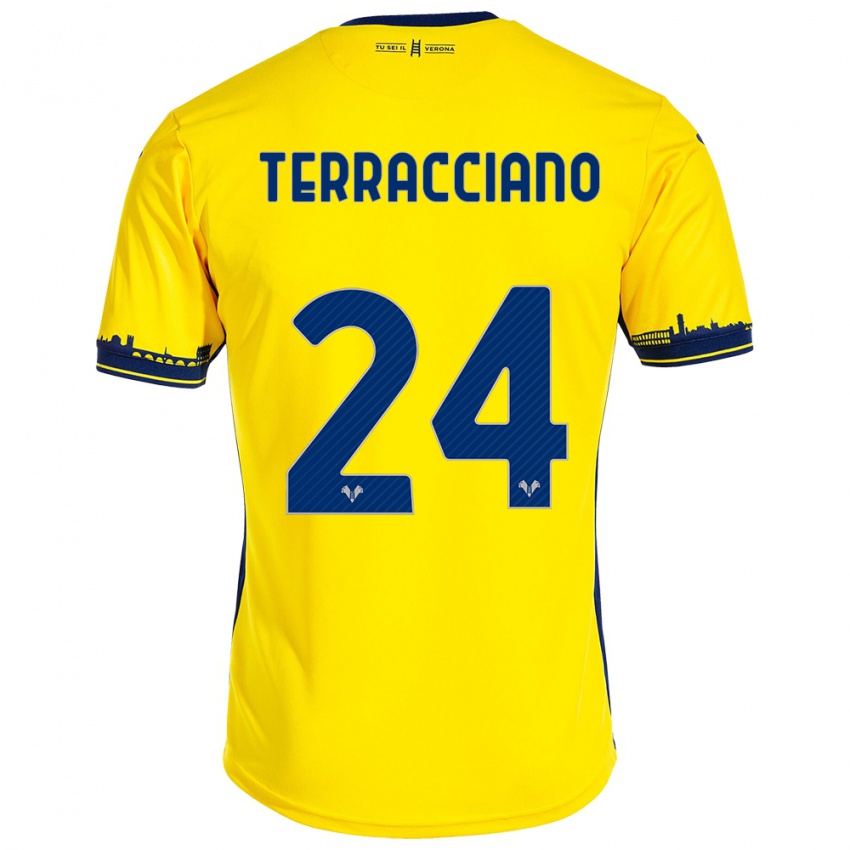 Bambino Maglia Filippo Terracciano #24 Giallo Kit Gara Away 2023/24 Maglietta