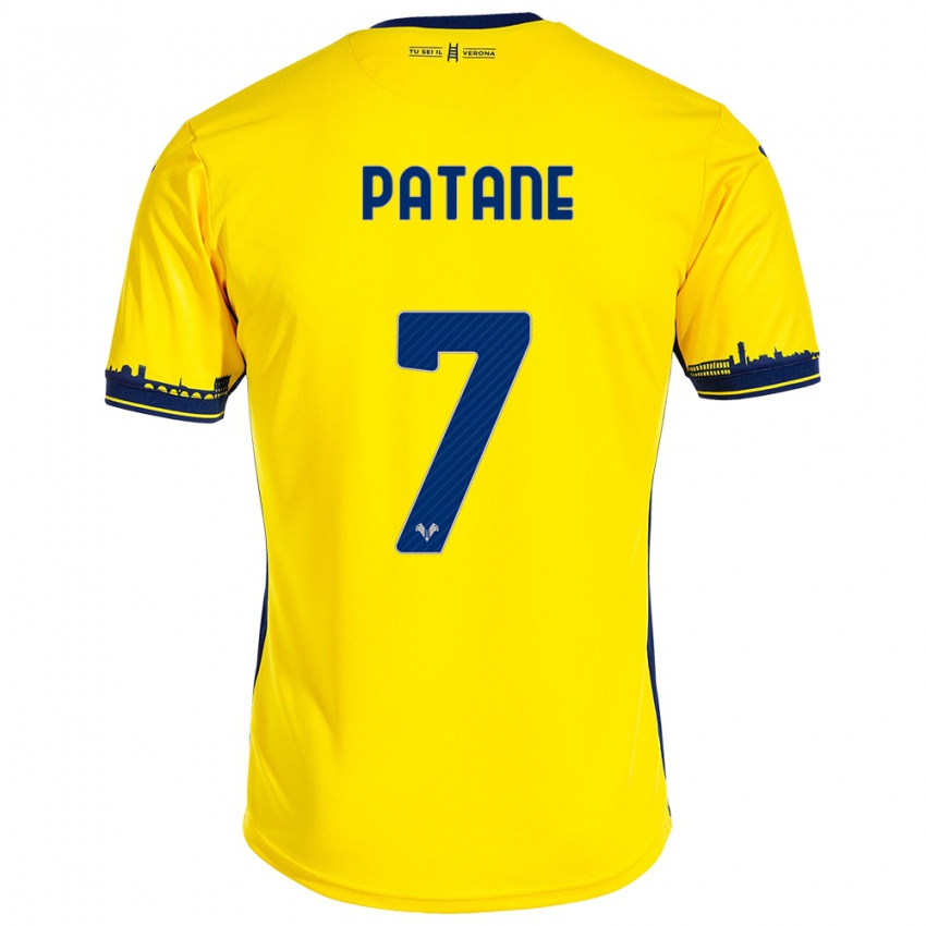 Bambino Maglia Nicola Patanè #7 Giallo Kit Gara Away 2023/24 Maglietta