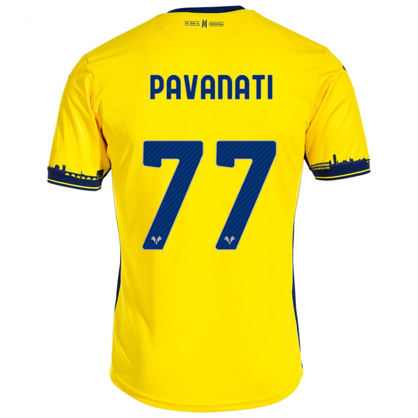 Bambino Maglia Alessandro Pavanati #77 Giallo Kit Gara Away 2023/24 Maglietta