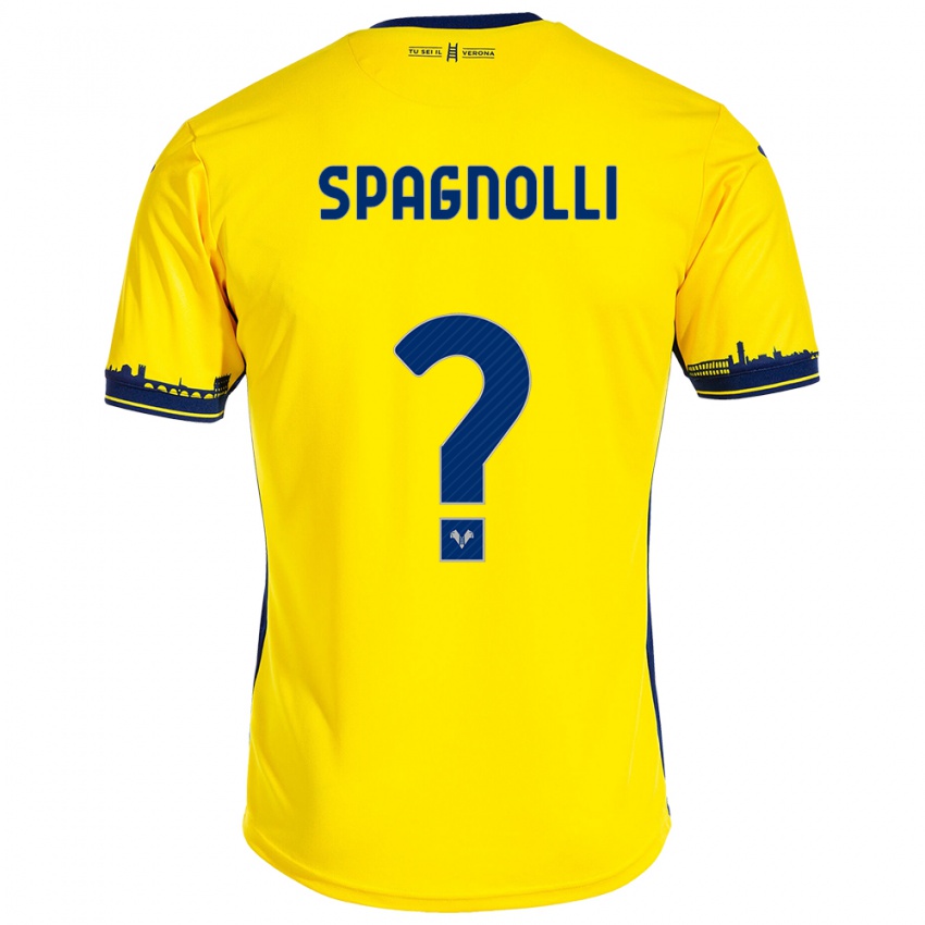 Bambino Maglia Matteo Spagnolli #0 Giallo Kit Gara Away 2023/24 Maglietta