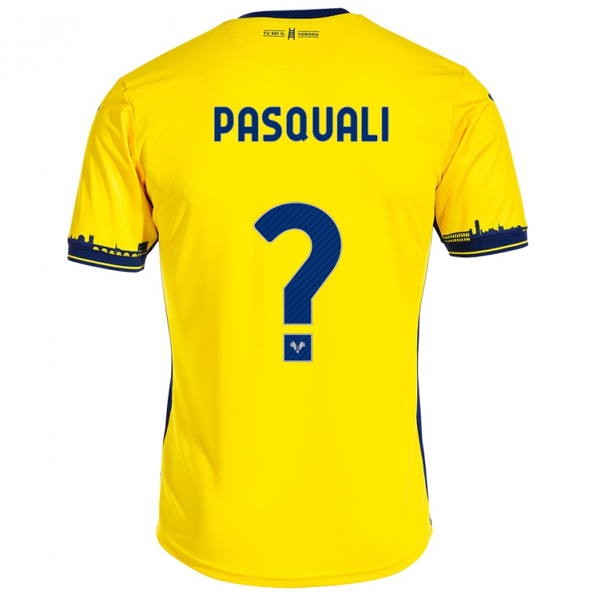 Bambino Maglia Lorenzo Pasquali #0 Giallo Kit Gara Away 2023/24 Maglietta