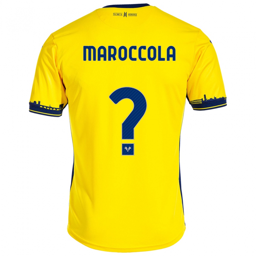 Bambino Maglia Francesco Maroccola #0 Giallo Kit Gara Away 2023/24 Maglietta