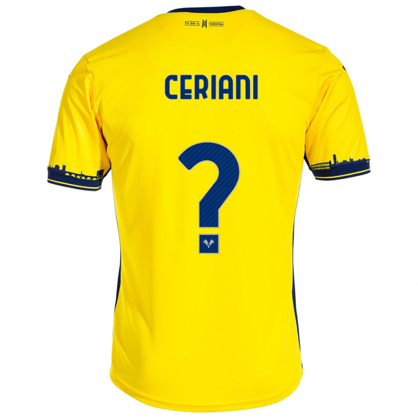 Bambino Maglia Filippo Ceriani #0 Giallo Kit Gara Away 2023/24 Maglietta