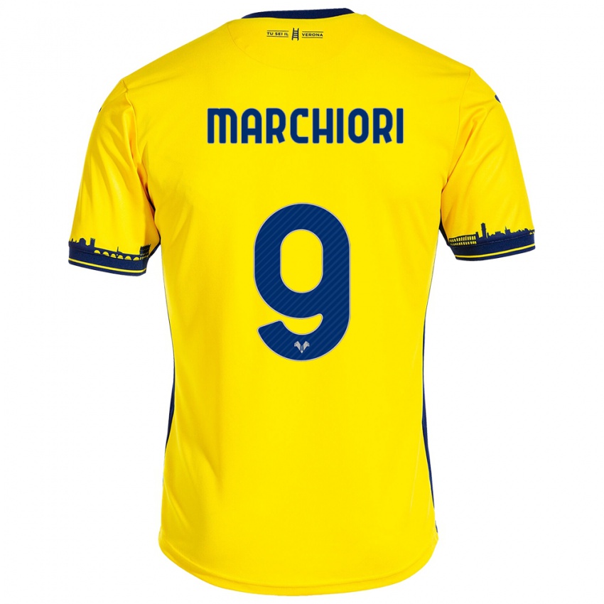 Bambino Maglia Giorgia Marchiori #9 Giallo Kit Gara Away 2023/24 Maglietta