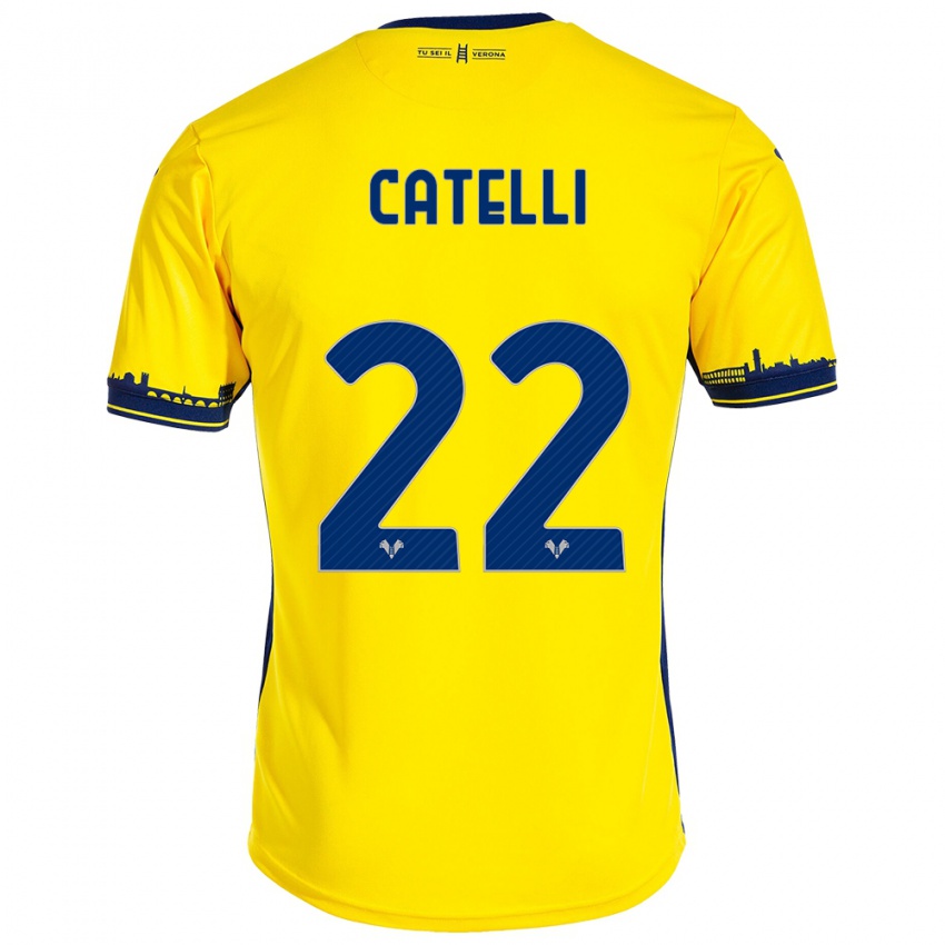 Bambino Maglia Anna Catelli #22 Giallo Kit Gara Away 2023/24 Maglietta