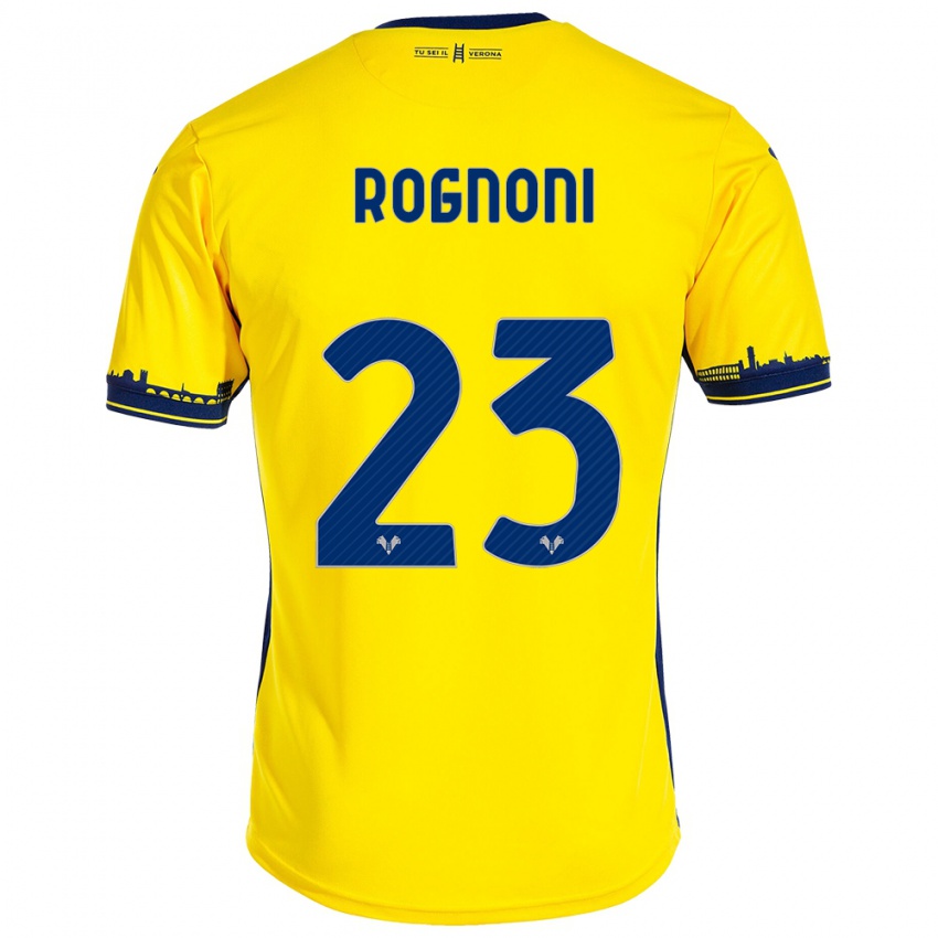 Bambino Maglia Alessia Rognoni #23 Giallo Kit Gara Away 2023/24 Maglietta