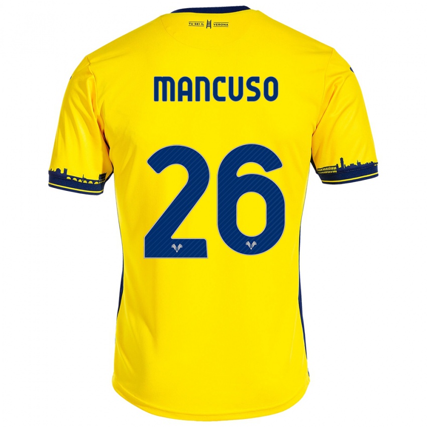 Bambino Maglia Giulia Mancuso #26 Giallo Kit Gara Away 2023/24 Maglietta