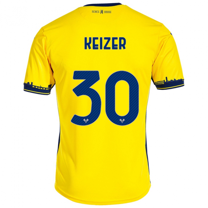 Bambino Maglia Fanny Keizer #30 Giallo Kit Gara Away 2023/24 Maglietta