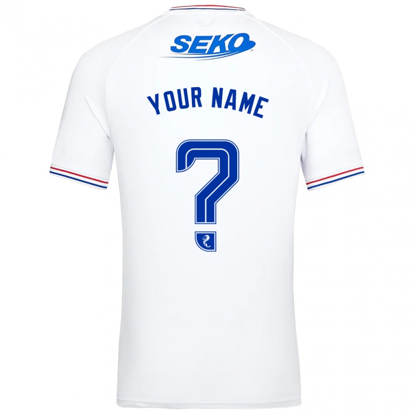 Bambino Maglia Il Tuo Nome #0 Bianco Kit Gara Away 2023/24 Maglietta