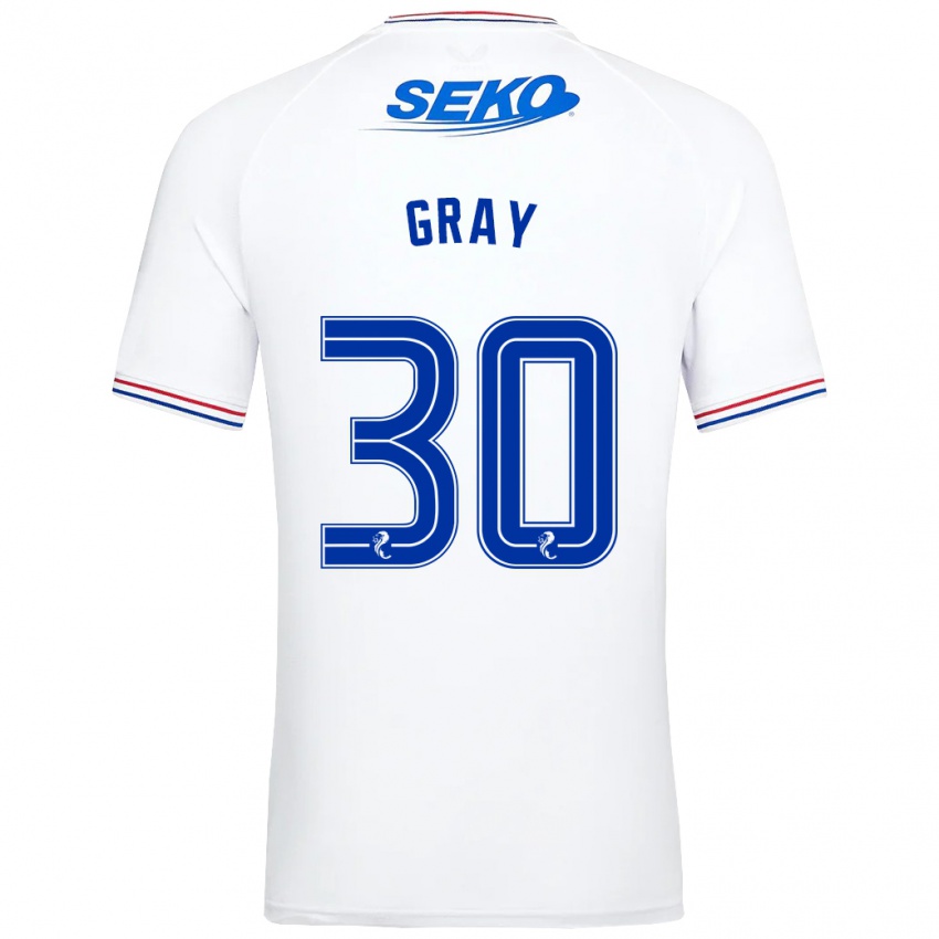 Bambino Maglia Georgia Gray #30 Bianco Kit Gara Away 2023/24 Maglietta