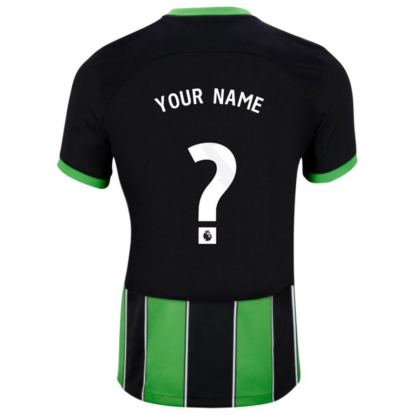 Bambino Maglia Il Tuo Nome #0 Nero Verde Kit Gara Away 2023/24 Maglietta