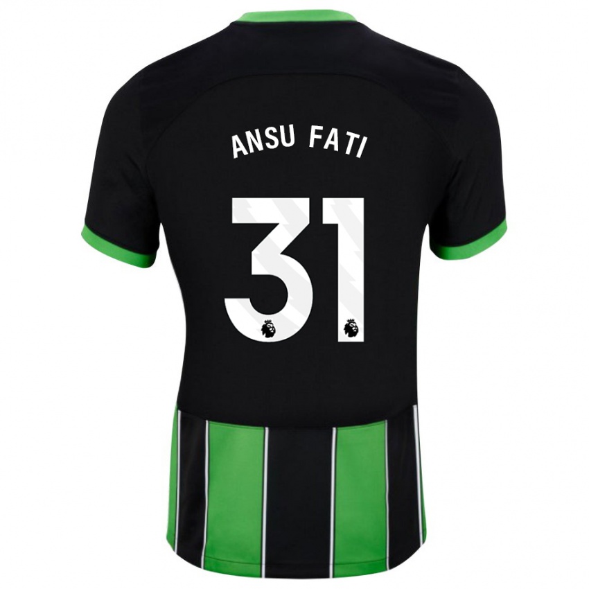 Bambino Maglia Ansu Fati #31 Nero Verde Kit Gara Away 2023/24 Maglietta