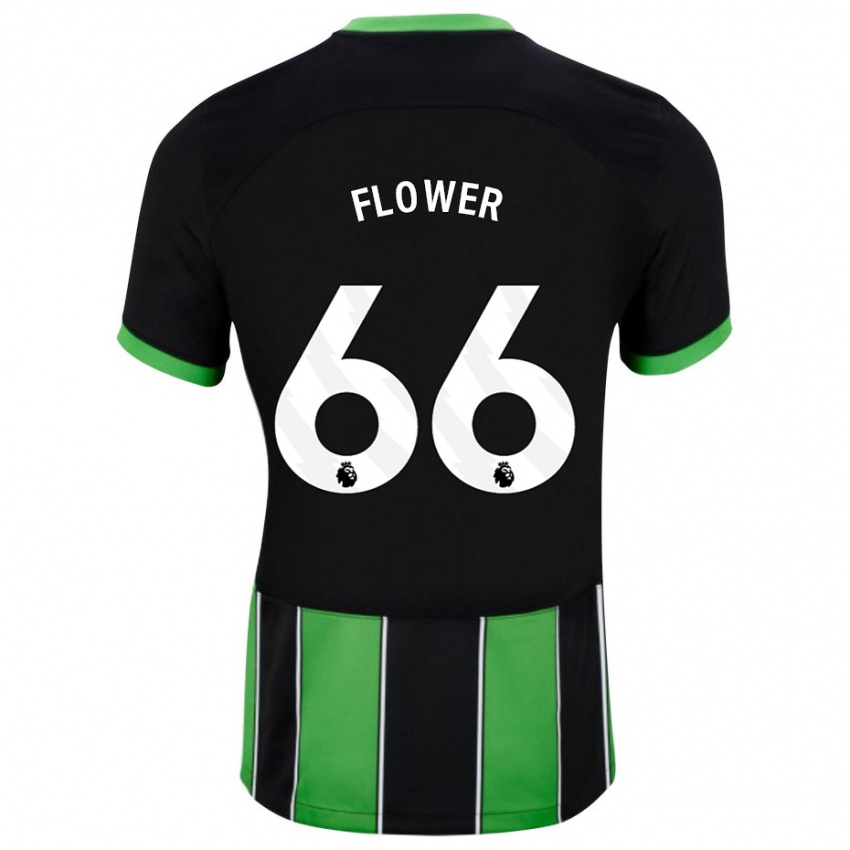 Bambino Maglia Louis Flower #66 Nero Verde Kit Gara Away 2023/24 Maglietta