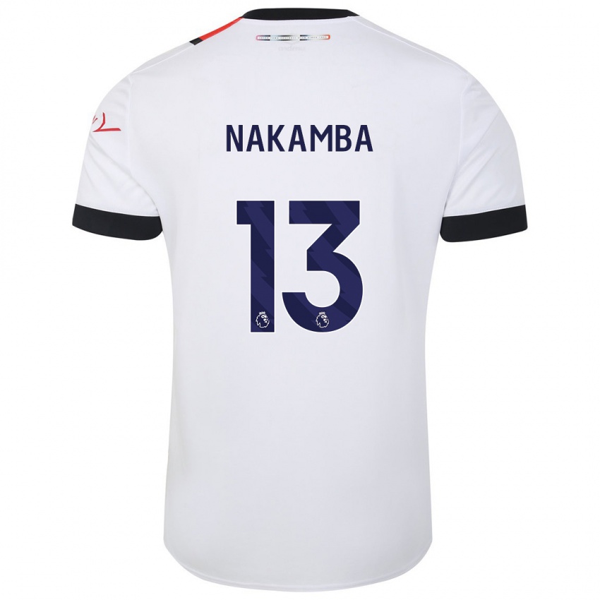 Bambino Maglia Marvelous Nakamba #13 Bianco Kit Gara Away 2023/24 Maglietta