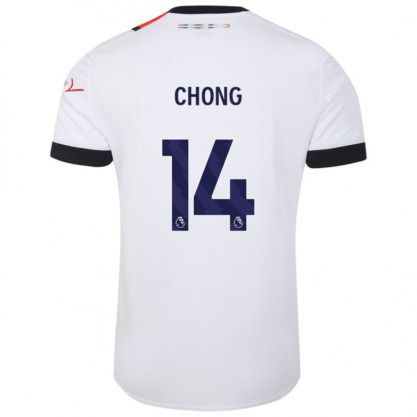 Bambino Maglia Tahith Chong #14 Bianco Kit Gara Away 2023/24 Maglietta