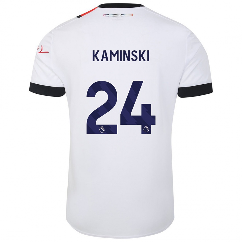 Bambino Maglia Thomas Kaminski #24 Bianco Kit Gara Away 2023/24 Maglietta