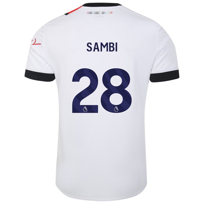 Bambino Maglia Albert Sambi Lokonga #28 Bianco Kit Gara Away 2023/24 Maglietta