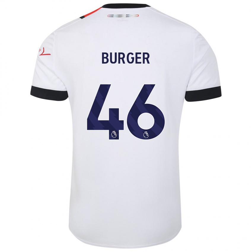 Bambino Maglia Jake Burger #46 Bianco Kit Gara Away 2023/24 Maglietta