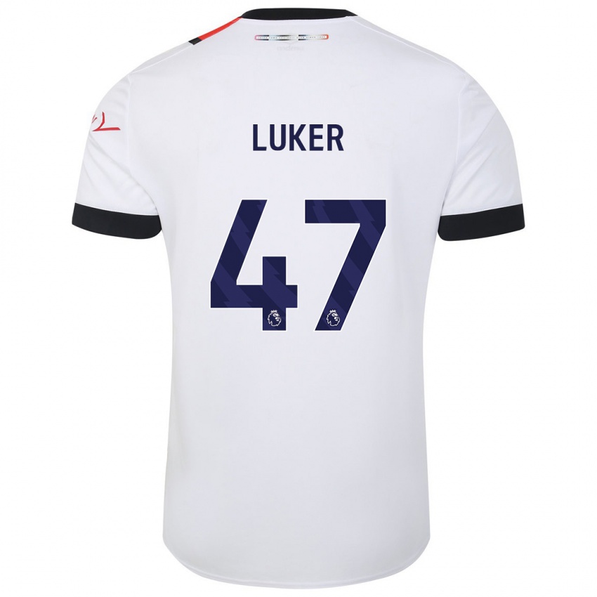 Bambino Maglia Jayden Luker #47 Bianco Kit Gara Away 2023/24 Maglietta