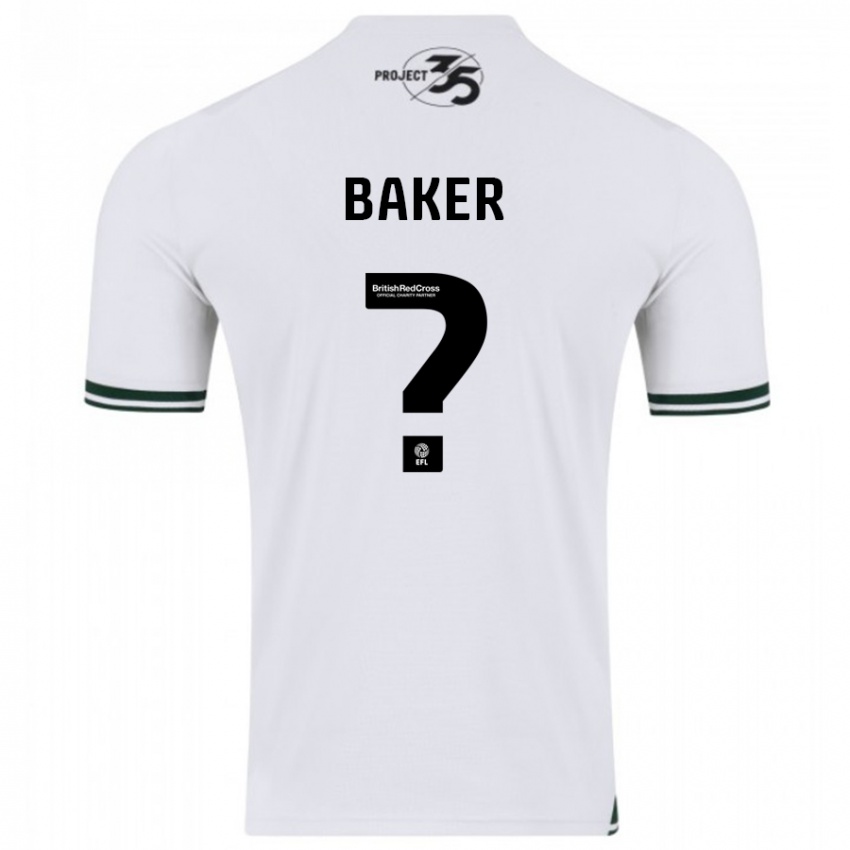 Bambino Maglia Zak Baker #0 Bianco Kit Gara Away 2023/24 Maglietta