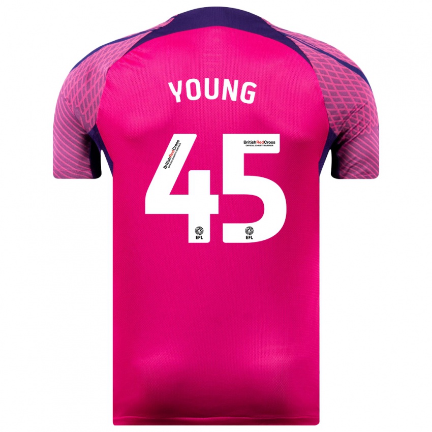 Bambino Maglia Matthew Young #45 Porpora Kit Gara Away 2023/24 Maglietta