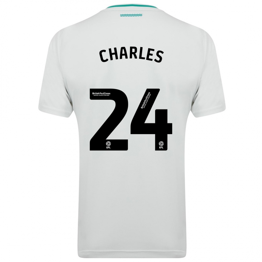 Bambino Maglia Shea Charles #24 Bianco Kit Gara Away 2023/24 Maglietta