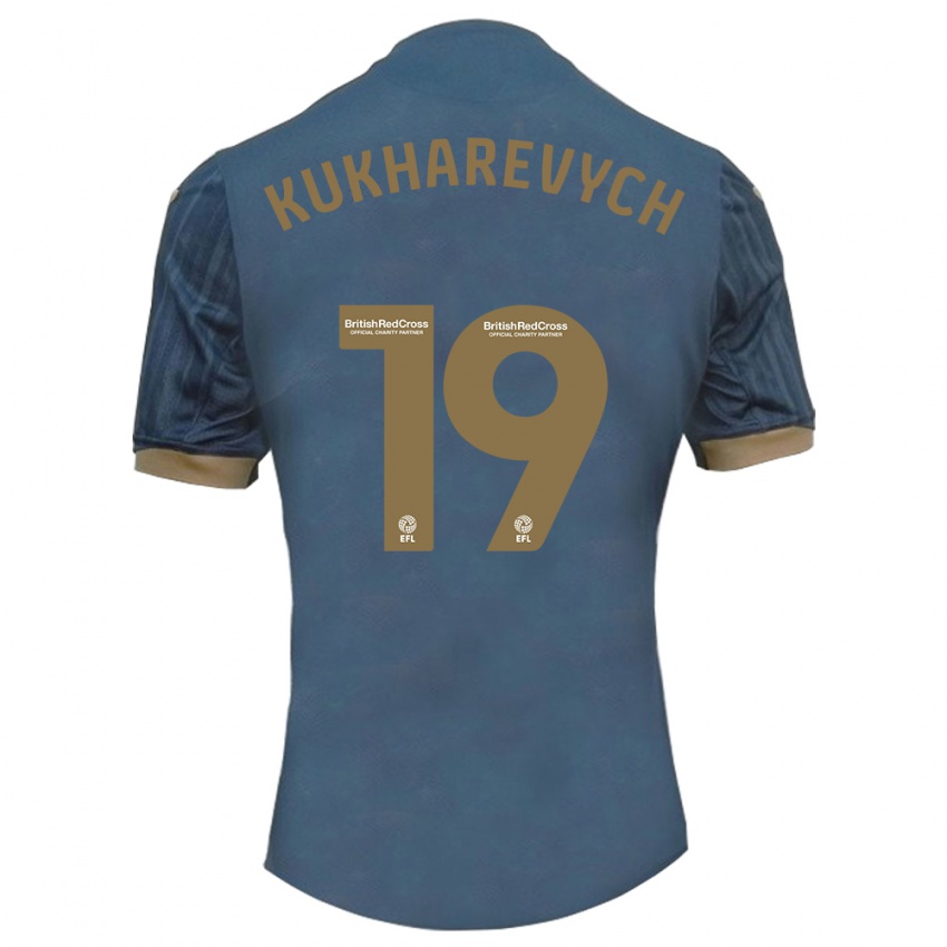 Bambino Maglia Mykola Kukharevych #19 Verde Acqua Scuro Kit Gara Away 2023/24 Maglietta