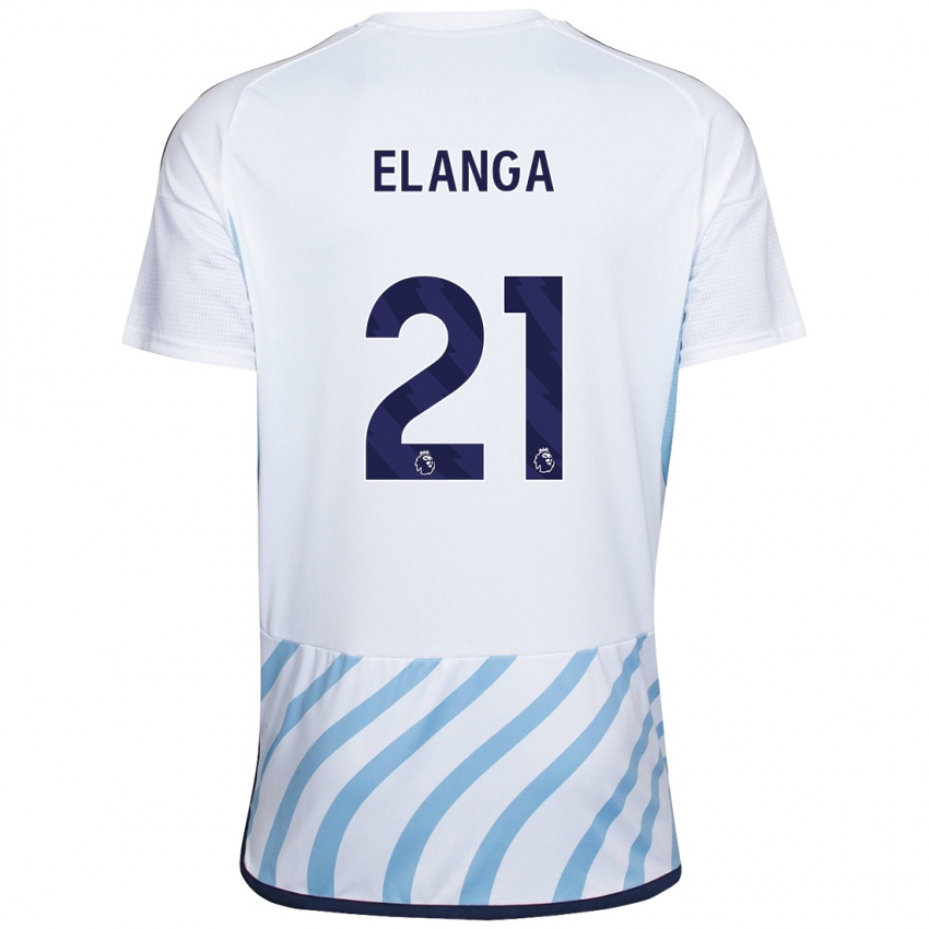Bambino Maglia Anthony Elanga #21 Bianco Blu Kit Gara Away 2023/24 Maglietta
