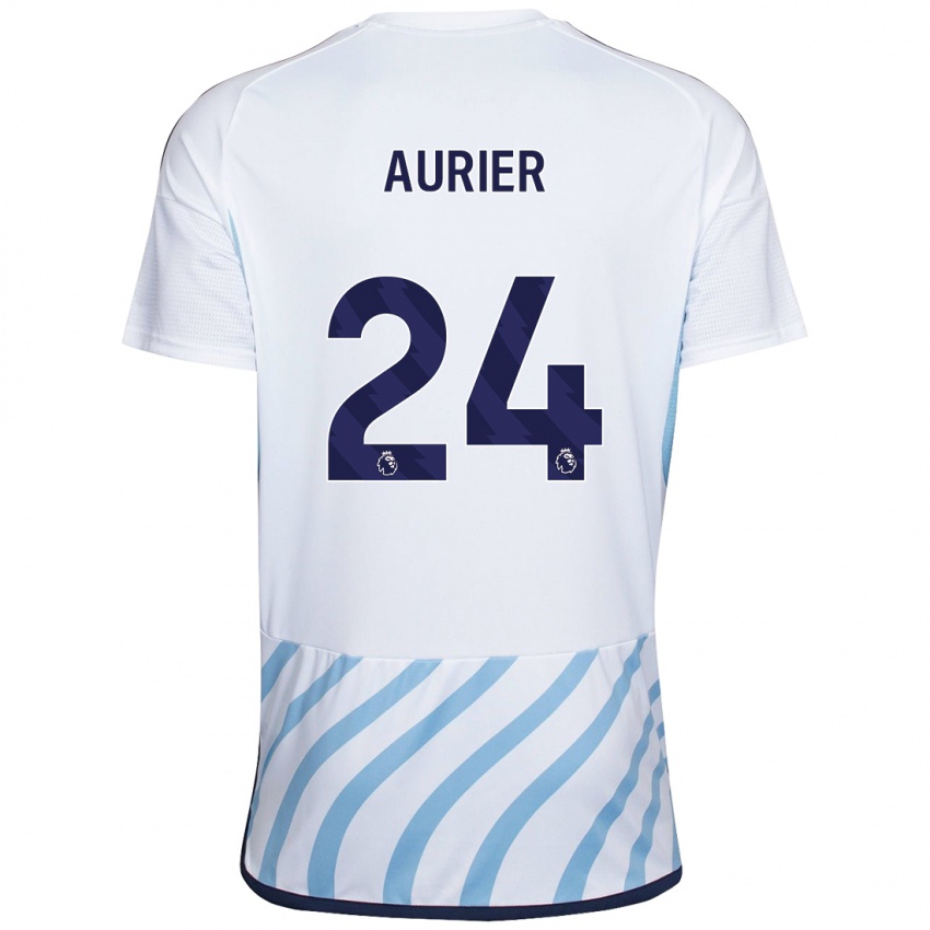 Bambino Maglia Serge Aurier #24 Bianco Blu Kit Gara Away 2023/24 Maglietta