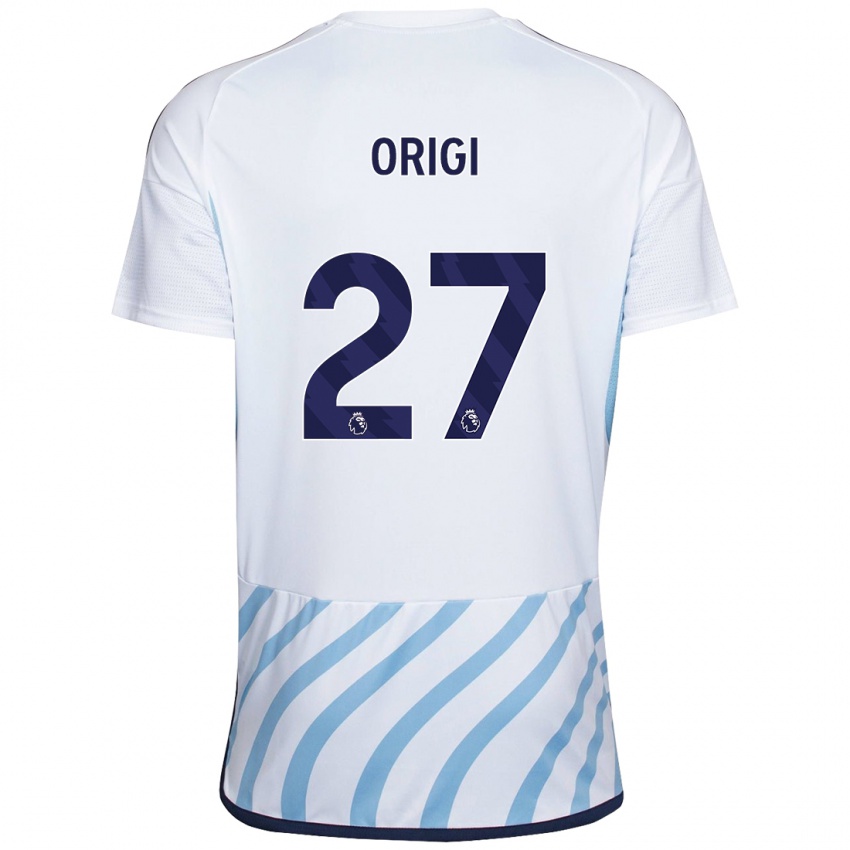 Bambino Maglia Divock Origi #27 Bianco Blu Kit Gara Away 2023/24 Maglietta