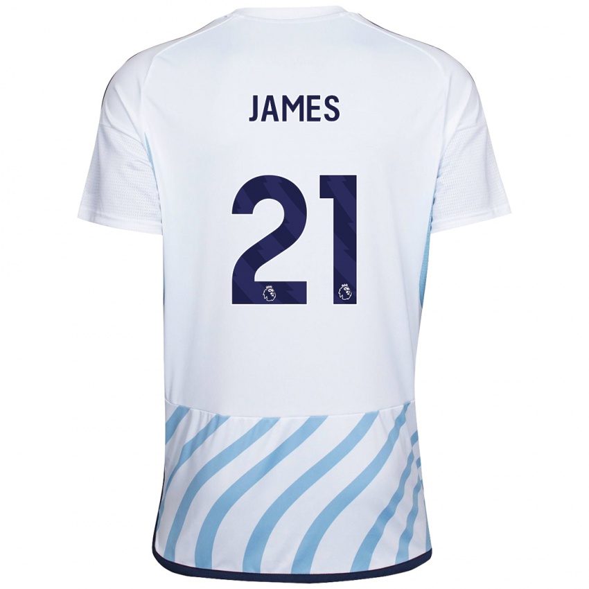 Bambino Maglia Hayley James #21 Bianco Blu Kit Gara Away 2023/24 Maglietta