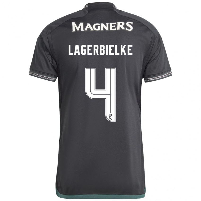 Bambino Maglia Gustaf Lagerbielke #4 Nero Kit Gara Away 2023/24 Maglietta