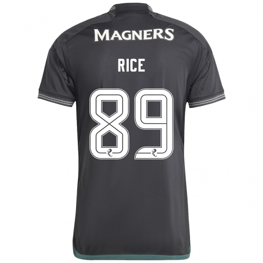 Bambino Maglia Aidan Rice #89 Nero Kit Gara Away 2023/24 Maglietta