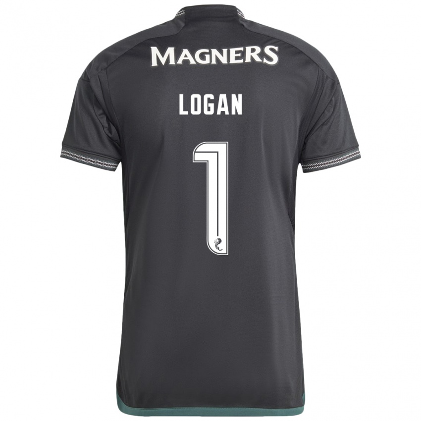 Bambino Maglia Chloe Logan #1 Nero Kit Gara Away 2023/24 Maglietta