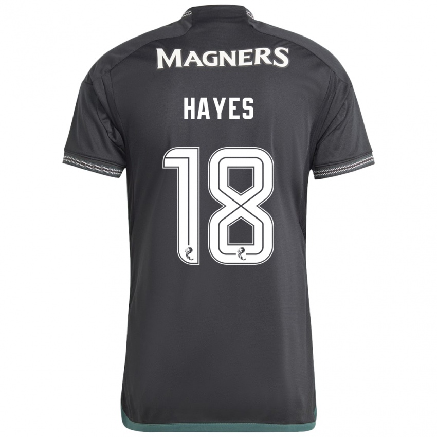 Bambino Maglia Caitlin Hayes #18 Nero Kit Gara Away 2023/24 Maglietta