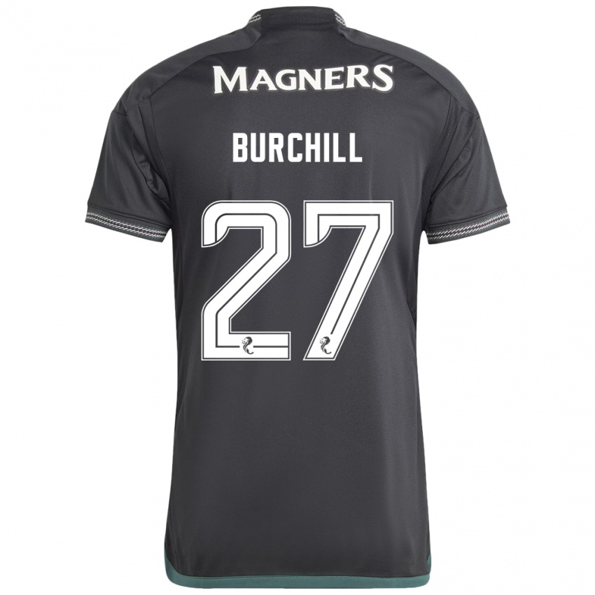 Bambino Maglia Tiree Burchill #27 Nero Kit Gara Away 2023/24 Maglietta