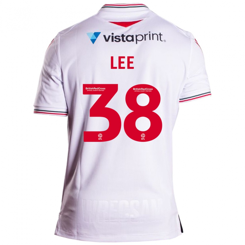 Bambino Maglia Elliot Lee #38 Bianco Kit Gara Away 2023/24 Maglietta