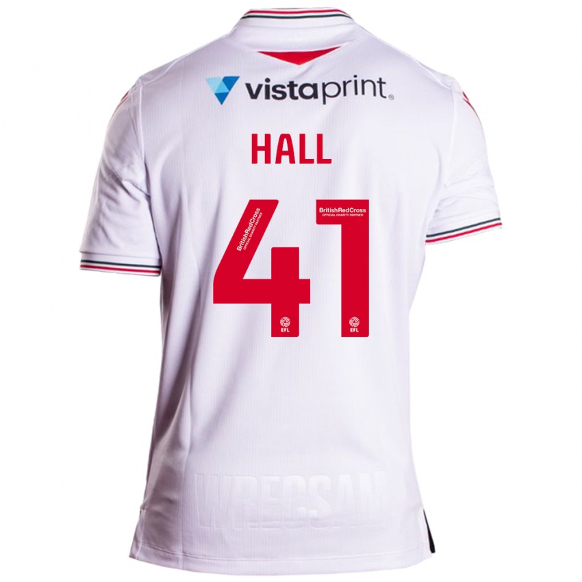 Bambino Maglia Liam Hall #41 Bianco Kit Gara Away 2023/24 Maglietta