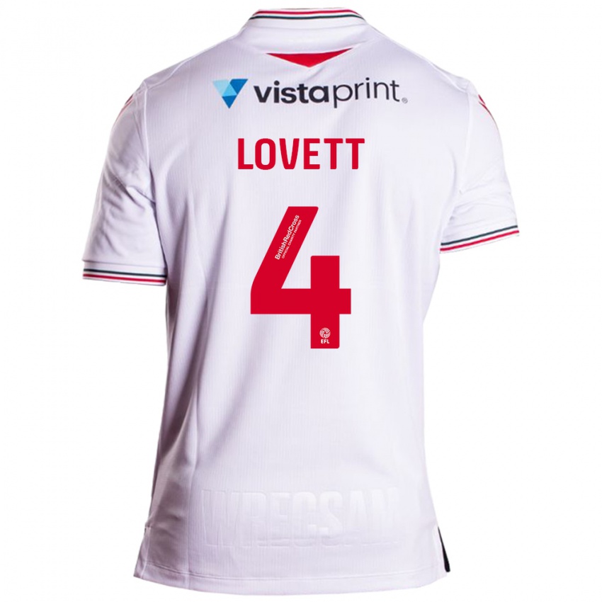 Bambino Maglia Erin Lovett #4 Bianco Kit Gara Away 2023/24 Maglietta