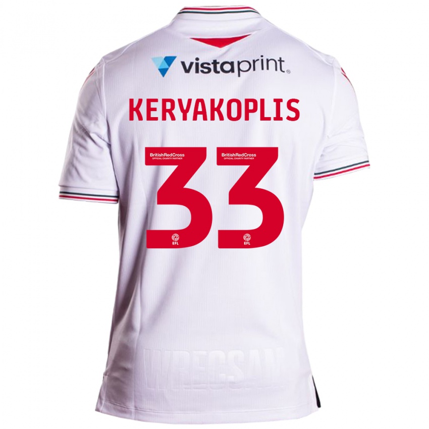 Bambino Maglia Hannah Keryakoplis #33 Bianco Kit Gara Away 2023/24 Maglietta