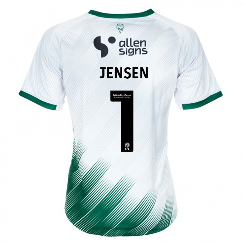 Bambino Maglia Lukas Jensen #1 Bianco Kit Gara Away 2023/24 Maglietta