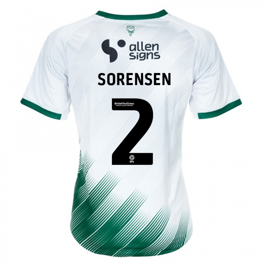 Bambino Maglia Lasse Sörensen #2 Bianco Kit Gara Away 2023/24 Maglietta